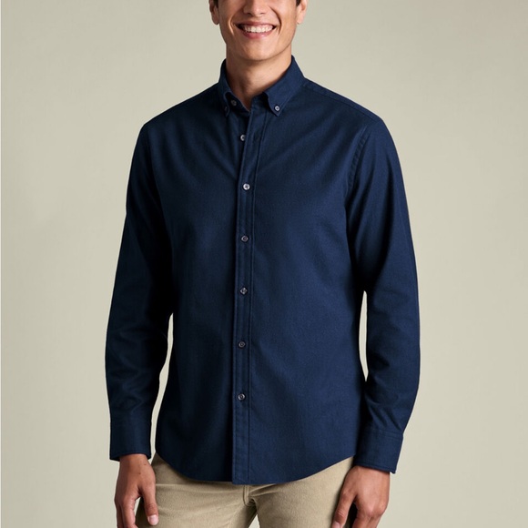 Charles Tyrwhitt Denim Blue Button Down Slim Fit 16.5/33in New With Tags - Picture 1 of 6